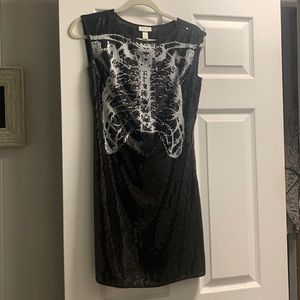 Elegant Black and Silver Sequin Dress
